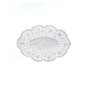 Dekorativna čipka (PAP) ovalna bela 18 x 13 cm [500 kosov]