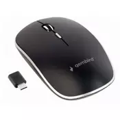 MUSW-4BSC-01 Gembird Type-C Necujni bezicni mis 2,4GHz opticki USB 800-1600Dpi black 115mm