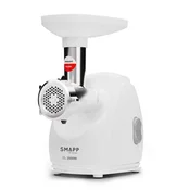 slomart Električni mesni mlinček SMAPP 489.8, 2000 W, bela barva, hitra in enostavna priprava mletega mesa z 3 cedili.