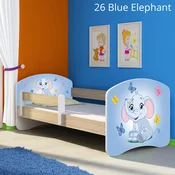 Djecji krevet ACMA s motivom, bocna sonoma 140x70 cm 26 Blue Elephant