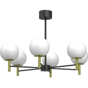 Luster na šipci AWINION 6xE27/15W/230V beli/zlatni/crni