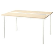 MITTZON Konferencijski sto, brezov furnir/bela, 140x108x75 cm