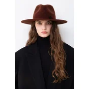 RUSLAN BAGINSKIY klobuk s širokim robom ženski z volno Fedora Hat