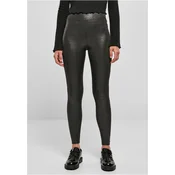 Womens high-waisted glamour leggings, bright black