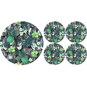 Bertoni Home Unisexs 1+4 Round Table Pads Set Lambada Green