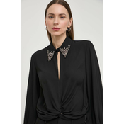 Bluza Liu Jo za žene, boja: crna, s aplikacijom