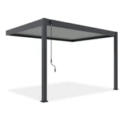 Bioklimatska pergola Antares Stenska, 3 x 4, Antracit - Svetlo siva, Ročni