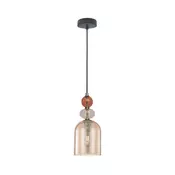 Luster na lanku TROPEA 1xE27/15W/230V crna/zadimljena crvena/bež
