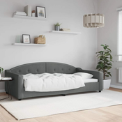 Greatstore Raztegljiva postelja temno siva 100x200 cm blago