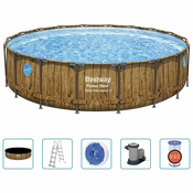 Greatstore Bestway Power Steel Pool z dodatki, 549x122 cm