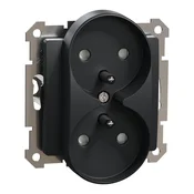 Schneider Electric Dvojna vtičnica z ozemljitvijo, 2x2P+PE z zaščitnimi roletami za okvirni sistem,