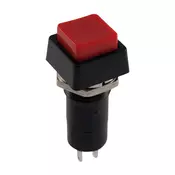 Taster plasticni 3A/250V crveni kvadratni, fi=12mm