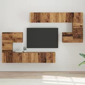 TV Jedinice Zidne 4 pcs Staro drvo Konstruirano drvo