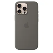 Apple silikonski ovitek z MagSafe za iPhone 16 Pro Max - kamnito siva