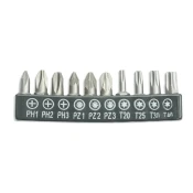 Dedra Komplet nastavkov za izvijače 10 kosov, 25 mm: PH1/2/3, PZ1/2/3, T20/25/30/40 - 18A07S10