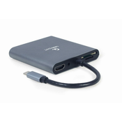 Gembird A-CM-COMBO6-01 prikljucna stanica i replikator porta za prijenosno racunalo USB 3.2 Gen 1 (3.1 Gen 1) Type-C Sivo