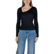 Vila VINELLY L/S NECK DETAIL KNIT TOP/PB 14103386 Črna