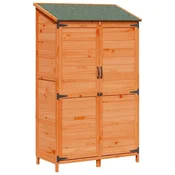 Vidaxl Vrtno skladišče s streho Rjava 106,5 x 56 x 176 cm Trdna smreka