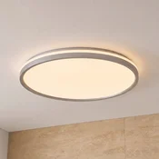 Lindby LED-stropna svetilka Edmund, srebrna, O 39 cm, CCT, IP44 - Kopalnica - Sodobni - srebrna, bela - Plastika