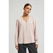 Womens shirt with decorative buttons MOODO - pink
