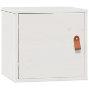 Vidaxl Stenska omarica bela 31,5x30x30 cm trdna borovina