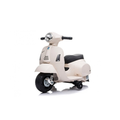Beneo Električni motocikel Vespa GTS, bela, s pomožnimi kolesi, Licenca, 6V baterija, usnjen sedež, 30W motor