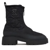 Škornji Calvin Klein Chunky Zip Boot Mat Mix Aop Em HW0HW03205 Temno rjava