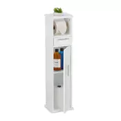 Northix Ozka kopalniška omarica s shrambo in držalom WC papir 120 cm bela