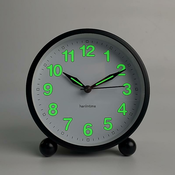 Generic GENERIC analogna budilka brez tikanja s toplo svetlobo - Minimalistična okrogla, (21132377)