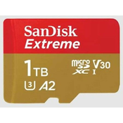 SANDISK SDXC MICRO 1TB EXTREME, 190/130 MB/s, A2, UHS-I, U3, V30, C10, adapter