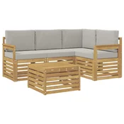 Set vanjskih sofa 5 pcs Bijela i svjetlosiva 59 x 59 x 37 cm