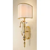 Casa Padrino luxury baroque crystal wall lamp gold/ivory 20 x 15 x H. 55 cm - Magnificent wall light in baroque style - Baroque lights - Noble & Magnificent - Luxury Quality - Made in Italy