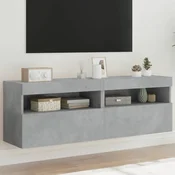 Zidni TV ormarici LED 2 kom boja betona 60x30x40 cm