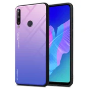 Cadorabo CADORABO Ohišje, združljiv s Huawei v roza - modri - dvobarvni zaščitni pokrov iz silikona TPU in hrbta iz kaljenega stekla, (20571617)