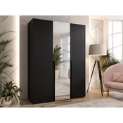 Garderobna omara Hartford 585 (Črna) Črna, 202x150x52cm, Vrata omareVrata omare: S tečaji