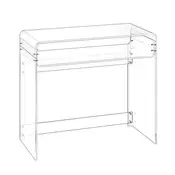 VEVOR Stranska miza z 2 nivojema in shranjevalno polico 40x85x75 cm prozorna