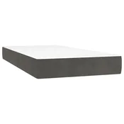 Vidaxl Vzmetnica z žepkasto vzmetjo srednje trdote temno siva 80x200x20 cm žamet