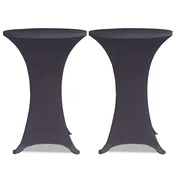 Vidaxl Raztegljiva Prevleka za Mizo 2 kosa 60 cm Antracitna