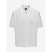 White Mens Patterned Shirt ONLY & SONS Ron - Men