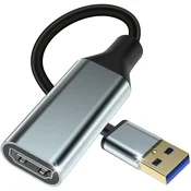 USB-HDMI adapter 1080P za monitor, Windows/Mac, siva