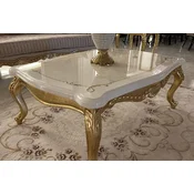 Casa Padrino luxury baroque coffee table white/gold - Living room table in baroque style - Baroque style furniture - Baroque furnishings - Luxury furniture in baroque style