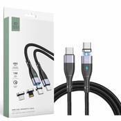 KABEL TECH-PROTECT MAGNETIC 3IN1 TYPE-C & LIGHTNING & MICRO-USB CABLE PD60W/3A 100CM GREY