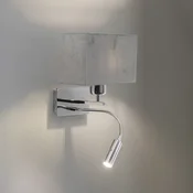 Argon Stenska svetilka Harry, krom/krom/temno siva, 22 cm, pravokotna - Dnevna soba/jedilnica - Sodobni - krom, temno siva - Kovina