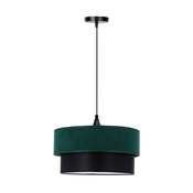 Solanto Pendant Lamp Black 1X60 E27 Duo Lampshade 35+30 Bottle Green/Golden +Black