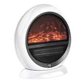 HOMCOM Električni kamin z obrnljivim plamenskim učinkom in prenosljiv, električni kaminček 1500W s zaščito pred pregrevanjem in zaščito proti prevračanju, pokritost 10-15m2, 30.5x18x35cm, bela