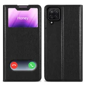 Cadorabo CADORABO Ohišje, združljiv s Samsungom v kometu Black - Zaščitni pokrov z magnetnim zapiranjem, stoječo funkcijo in dvema gledanjem oken, (20694300)
