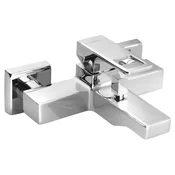 FORATA Stenska kopalniška mešalna pipa, krom - Chrome - Sapho - FORATA - 72 - Medeninasti - Vzvod - Kvadratni - Tlak - 193 - 90 - 166 - 14