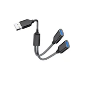 INF USB v dvojni USB adapter - aluminij 2-port USB 2.0 brez gonilnikov Black, (5000276559)