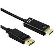 ROLINE Roline DisplayPort priključni kabel DisplayPort vtič\, HDMI-A vtič 2 m črna 11045996 DisplayPort kabel, (20630746)