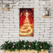 tulup.si Steklena ura Zima božična drevesa Christmas Bele kazalke 30x60 cm